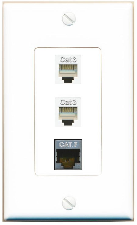 CAT7 2 PHONE Wall Plate [White]