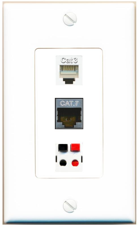 CAT7 PHONE SPEAKER Wall Plate [White]