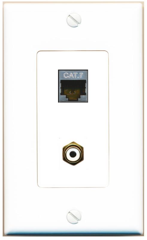 CAT7 RCA-WHITE Wall Plate [White]