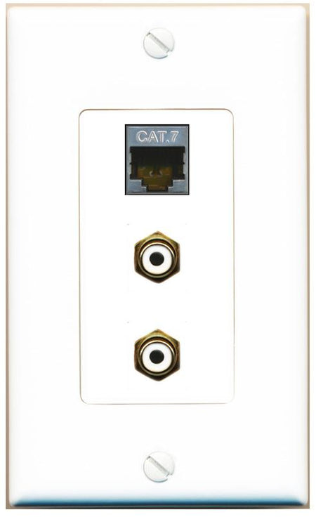 CAT7 2 RCA-WHITE Wall Plate [White]