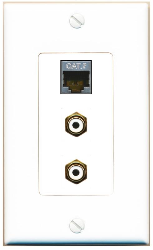 CAT7 2 RCA-WHITE Wall Plate [White]
