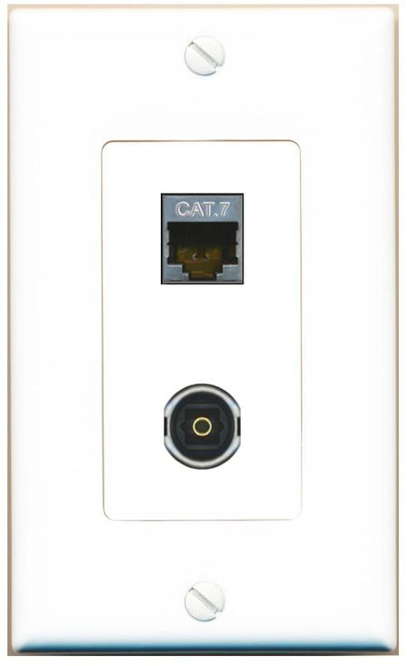 CAT7 TOSLINK Wall Plate [White]