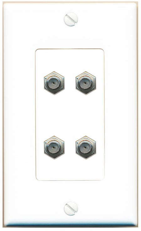 RiteAV 4 COAX Wall Plate [White]