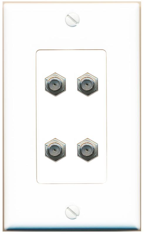 RiteAV 4 COAX Wall Plate [White]