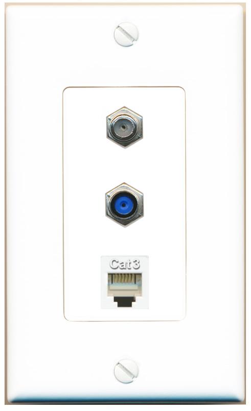 COAX F81 PHONE Wall Plate [White]