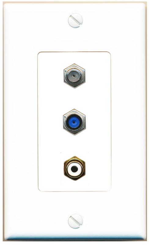 COAX F81 RCA-WHITE Wall Plate [White]