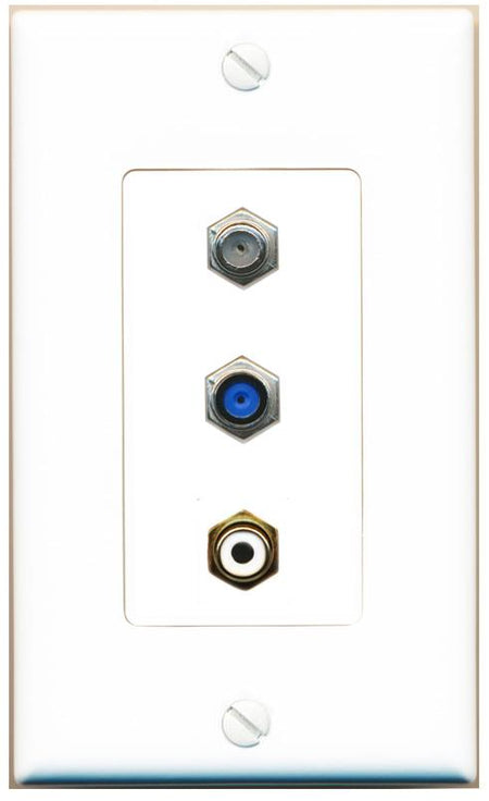 COAX F81 RCA-WHITE Wall Plate [White]