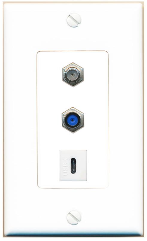 COAX F81 USBC Wall Plate [White]