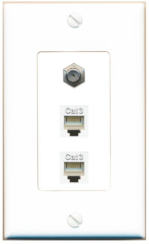 COAX 2 PHONE Wall Plate [White]