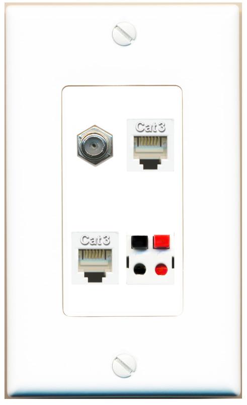 RiteAV COAX 2 PHONE SPEAKER Wall Plate [White]
