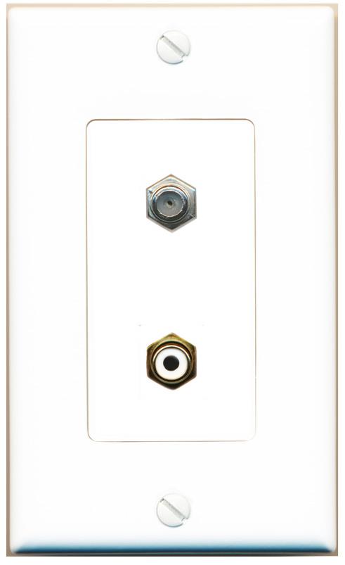 COAX RCA-WHITE Wall Plate [White]