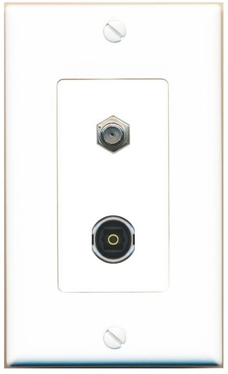 COAX TOSLINK Wall Plate [White]