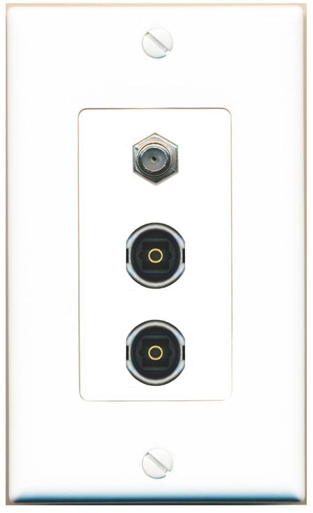 COAX 2 TOSLINK Wall Plate [White]