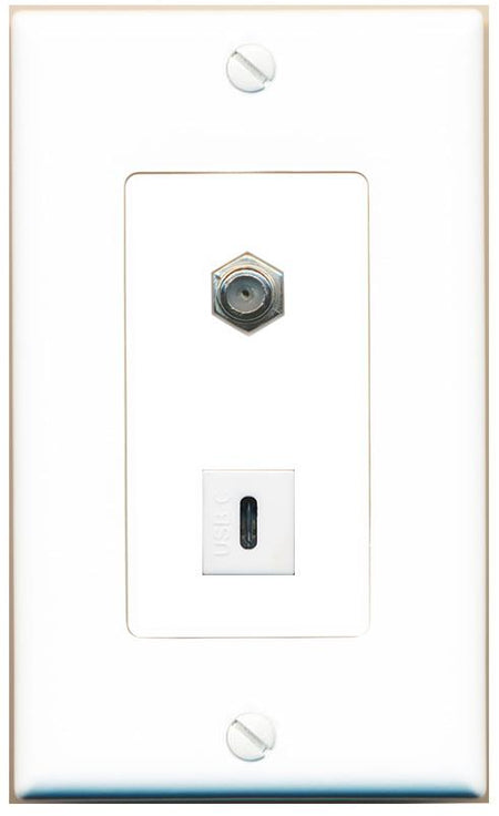 COAX USBC Wall Plate [White]