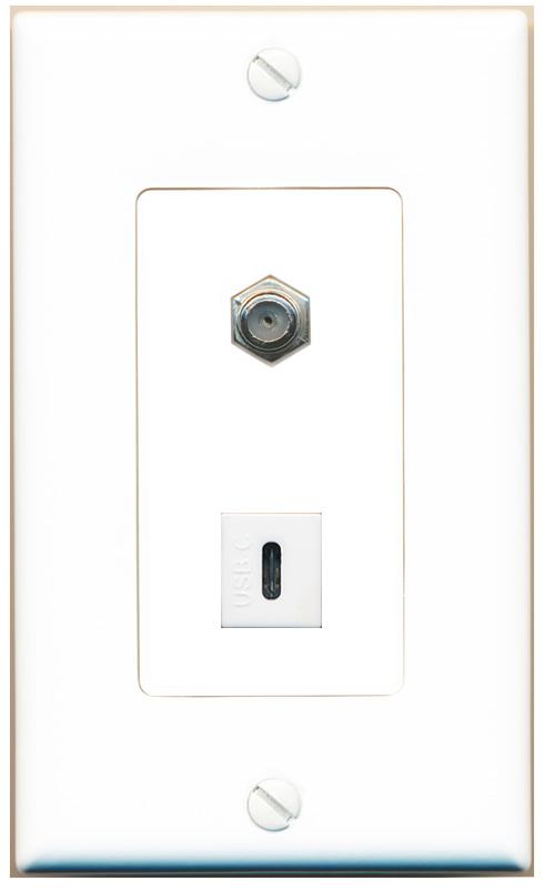 COAX USBC Wall Plate [White]