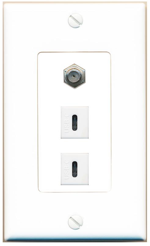 COAX 2 USBC Wall Plate [White]