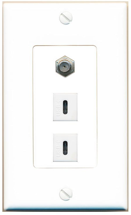 COAX 2 USBC Wall Plate [White]