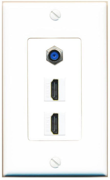 F81 2 HDMI Wall Plate [White]