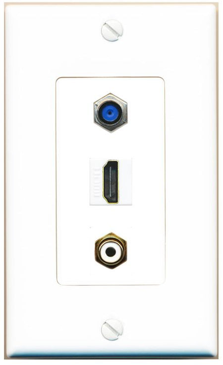 F81 HDMI RCA-WHITE Wall Plate [White]