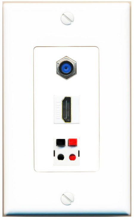 F81 HDMI SPEAKER Wall Plate [White]