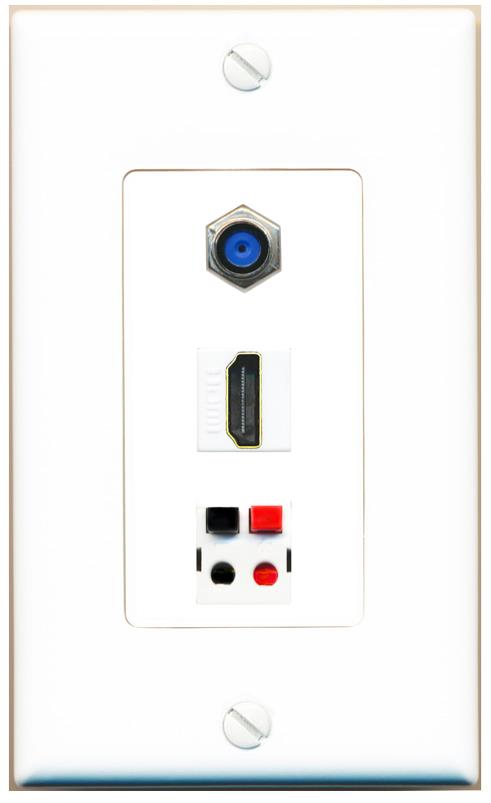 F81 HDMI SPEAKER Wall Plate [White]