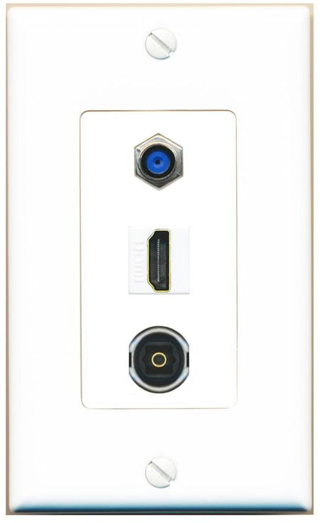 F81 HDMI TOSLINK Wall Plate [White]