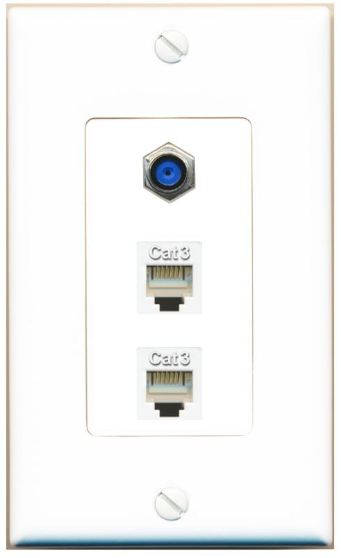 F81 2 PHONE Wall Plate [White]