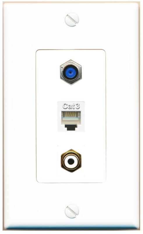 F81 PHONE RCA-WHITE Wall Plate [White]