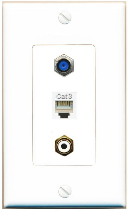 F81 PHONE RCA-WHITE Wall Plate [White]