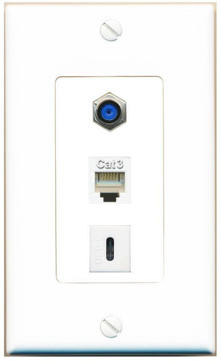 F81 PHONE USBC Wall Plate [White]