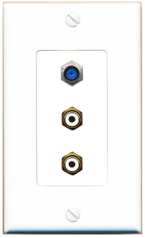 F81 2 RCA-WHITE Wall Plate [White]