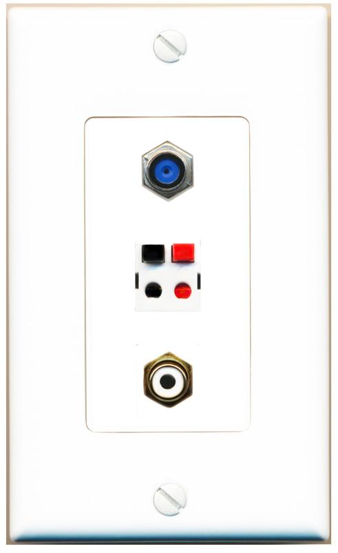 F81 RCA-WHITE SPEAKER Wall Plate [White]