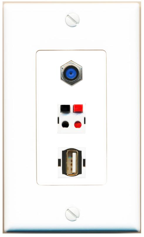 F81 SPEAKER USB2 Wall Plate [White]