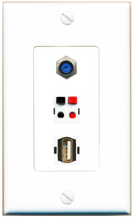 F81 SPEAKER USB2 Wall Plate [White]