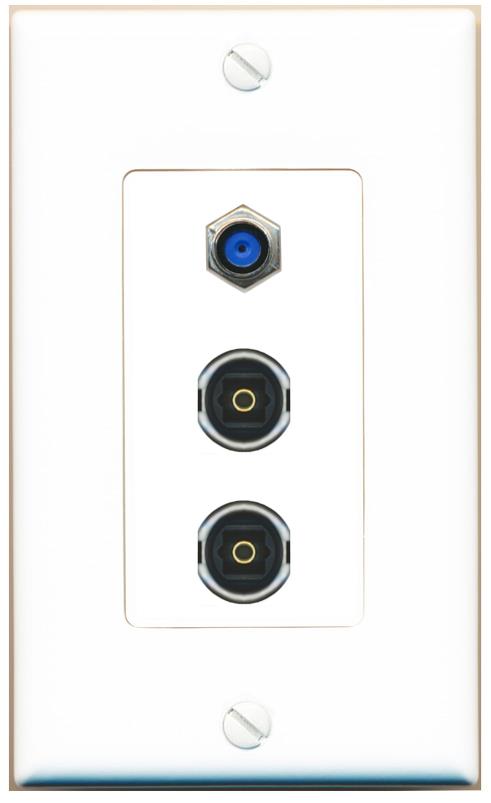 F81 2 TOSLINK Wall Plate [White]
