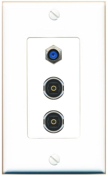 F81 2 TOSLINK Wall Plate [White]