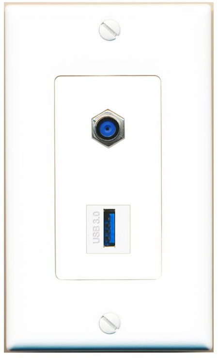 F81 USB-3 Wall Plate [White]