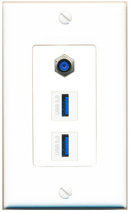 F81 2 USB-3 Wall Plate [White]