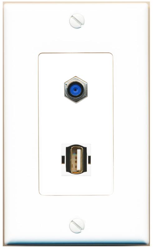 F81 USB2 Wall Plate [White]