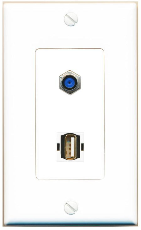 F81 USB2 Wall Plate [White]