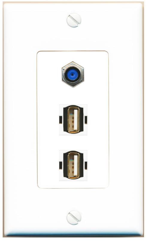 F81 2 USB2 Wall Plate [White]