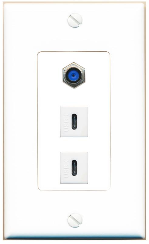F81 2 USBC Wall Plate [White]