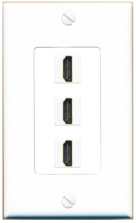 3 HDMI Wall Plate [White]