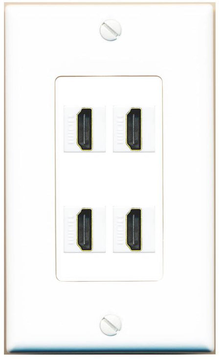 RiteAV 4 HDMI Wall Plate [White]