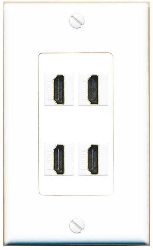 RiteAV 4 HDMI Wall Plate [White]