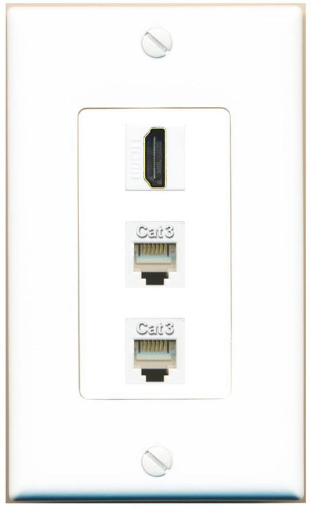HDMI 2 PHONE Wall Plate [White]