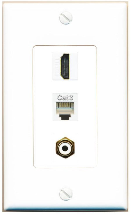 HDMI PHONE RCA-WHITE Wall Plate [White]