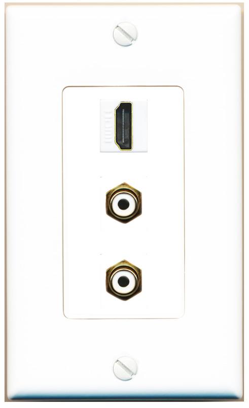 HDMI 2 RCA-WHITE Wall Plate [White]
