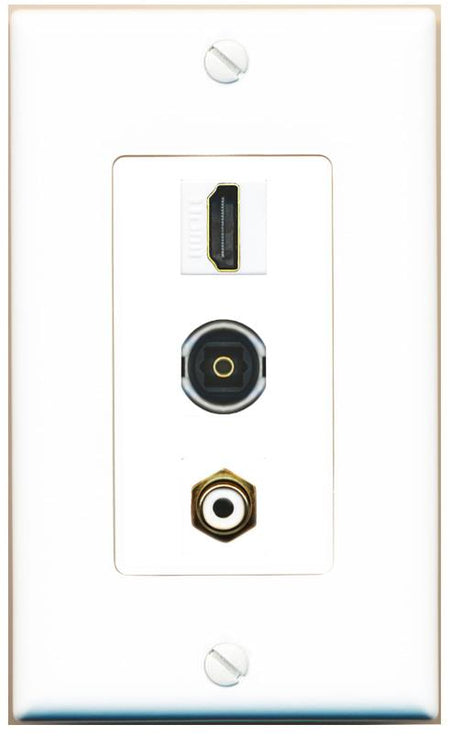 HDMI RCA-WHITE TOSLINK Wall Plate [White]