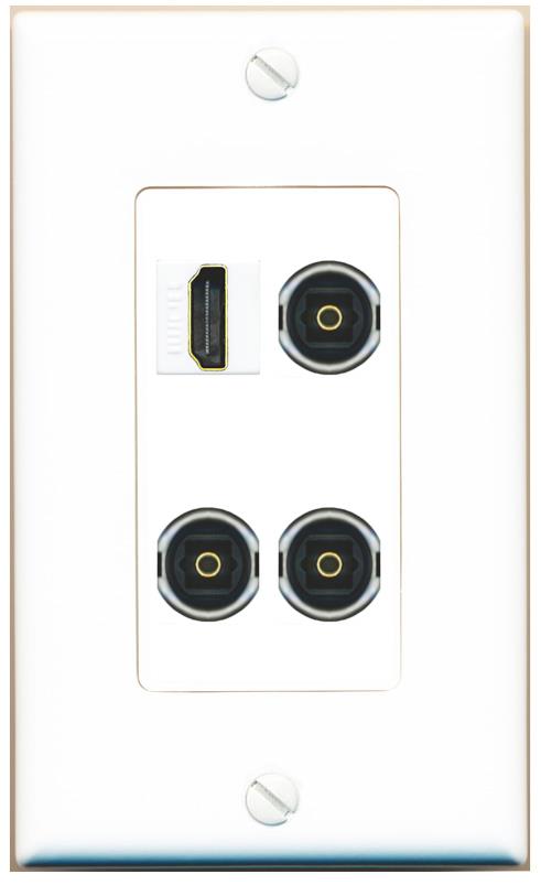 RiteAV HDMI 3 TOSLINK Wall Plate [White]